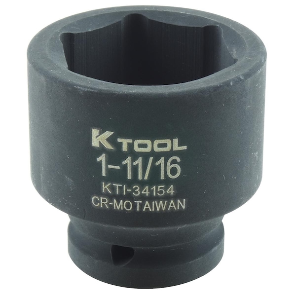 3/4" Drive, 1-11/16" Size, SAE Socket, 6 Points, Impct Sckt, Shallow, 6 pt., 3/4", 1-11/16